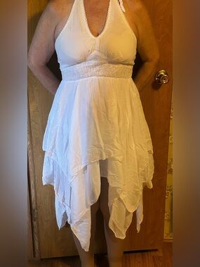 India Boutique  White flowing summer dress. free size. New with tags